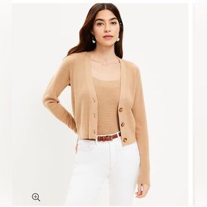 Loft V neck cardigan and tank combo